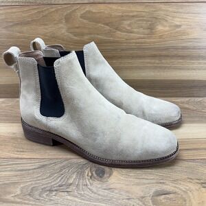 Madewell Womens Boots Size 8 M Frankie Chelsea Bootie Beige Suede Boots